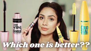 Maybelline colossal v/s lash sensational waterproof mascara | Which one is Better ?? | Aditi Jatawat