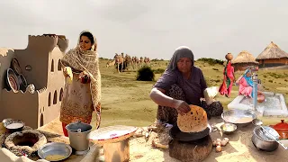 Desert Women Morning Routine Pakistan | Village Life Pakistan | Traditional Desert Village Food