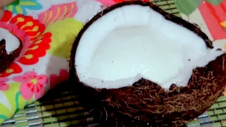 How to crack open a fresh coconut. Quickly and Easy
