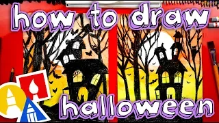 HAPPY HALLOWEEN! How To Draw A Halloween Night Silhouette