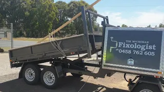 Non hydraulic winch cable tipper tri axle dump trailer