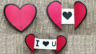 DIY - How to make an easy paper Heart with a Message | ❤ DIY Heart Greeting Cards