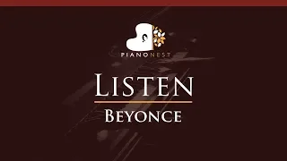 Beyonce - Listen - HIGHER Key (Piano Karaoke Instrumental)
