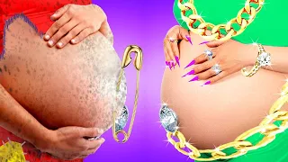 SUPER LUCKY VS LUCKY VS UNLUCKY PREGNANT || Funny Pregnancy Situations & Awkward Moments