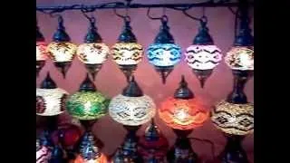 Mosaic Hanging and Table Lamps from Turkey