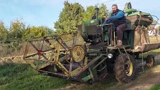 JOHN DEERE KOMBAJN - OLD TIMER KOMBAJN 1956 GODISTE - SKIDANJE SOJE SA STARIM KOMBAJNOM - COMBAIN