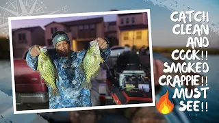 CATCH CLEAN & COOK!! SMOKED CRAPPIE!! MUST SEE!!