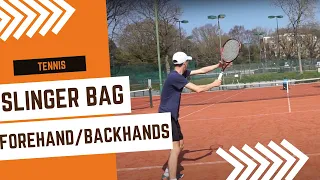 Slinger Bag Ball Machine Tennis Drill with Settings!