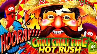 HOORAY!!! 🌶️ CHILI CHILI FIRE HOT RUSH (RED & GREEN FEVER) Slot Machine (KONAMI GAMING)