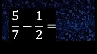 5/7 menos 1/2 , Resta de fracciones 5/7-1/2 heterogeneas , diferente denominador