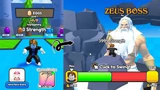 Starting My Journey Noob to Pro ZEUS BOSS in 1 Hour & Pull a Sword Roblox