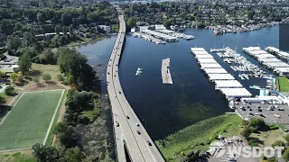 SR 520 - An aerial tour of the SR 520 Montlake Project - Montlake Project - Oct. 2020