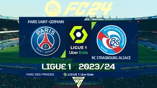 FC 24 PSG vs Strasbourg | Ligue 1 2023/24 | PS5 Full Match