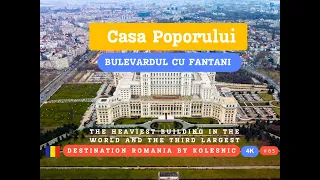 4k Aerial Footage Palace of Parliament the third largest building in the world Bucuresti Romania