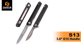 Samior S13 Small Slim Flipper Folding Scalpel Knife with 10pcs #24 and 10pcs #60 Replaceable Blade