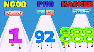 NOOB vs PRO vs HACKER in Digit Run 3D