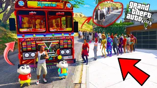 GTA 5 : Franklin & Shinchan Became Bus Driver In GTA 5 ! (GTA 5 mods)