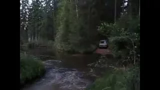 Lada Niva + Opel Monterey   small river crossing