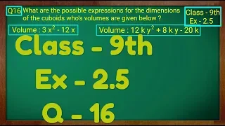 Class - 9th, Ex - 2.5, Q 16 (POLYNOMIALS) Maths NCERT CBSE