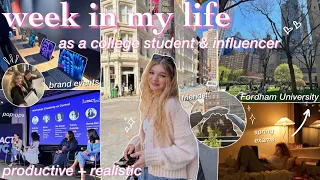 COLLEGE & WORK WEEK IN MY LIFE @ Fordham Uni in NYC 🍵✨ full-time student & content creator!