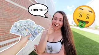 Giving My Girlfriend $100 Every Time She Says I LOVE YOU!