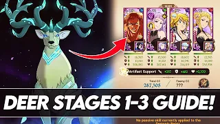 *COMPLETE GUIDE* How To Clear Stages 1-3 Of Eikthyrnir! (Deer Demonic Beast Battle) 7DS Grand Cross