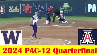 Arizona vs Washington Softball Game Highlights, 2024 PAC-12 Tournament Quarterfinal
