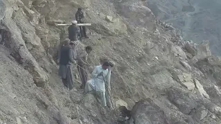 Untrained Villagers are Working on dangerous rockfall hazard area