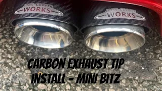 Mini Gen 3 Carbon Exhaust Tip Install - Kill All Chrome F56 JCW