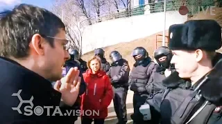 Полиция в лагере Юго-Восточной хорды в Москве