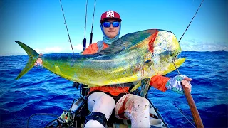 Record Mahi Takes Flight | Gyotaku | Hawaii Kayak Fishing