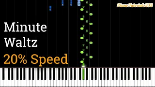 Chopin - Minute Waltz (Op. 64 No. 1) Slow Piano Tutorial [20% Speed]