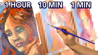 OIL PAINTING - in 1 HOUR | 10 MINS | 1 MIN