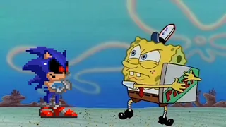 Sonic.EXE trying to get pizza from spongebob (Most Viewed)
