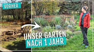Vorher / nachher nach 1 Jahr: XXL Garten Makeover 🌱 | Vom Tannenwald zum Wellness-Garten |  | VLOG