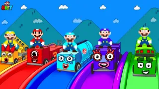 Pattern Palace: Can Mario and Numberblocks Cars vs Numberblocks Cars mix level up 2 | Game Animation