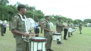 Fijian soldiers rehearse for Solomon Islands Independence Day Parade