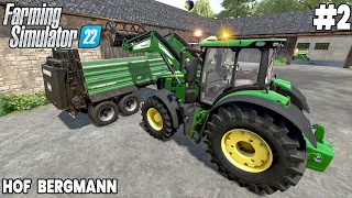 Spreading MANURE & Cutting Corn | Hof Bergmann | Farming Simulator 22 | Episode 2