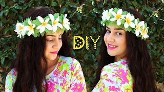 DIY $3 HAWAIIAN FLOWER CROWN || Lucykiins