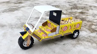 How to make Matchbox Auto Rickshaw at home -Diy matchbox loading tempo | Cargo Truck |