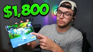 Playing Fortnite Mobile on the World's Most EXPENSIVE Phone... (Samsung Fold 5)