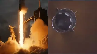 Ax-3 launch and Falcon 9 first stage landing