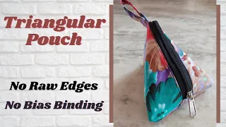 DIY Triangular Pouch| Pyramid Pouch| Samosa Purse| No Bias Binding
