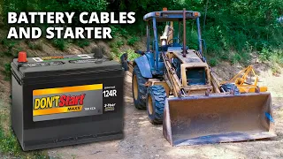 Replacing Backhoe Battery Cables, Starter & Solenoid - Ford New Holland 555E