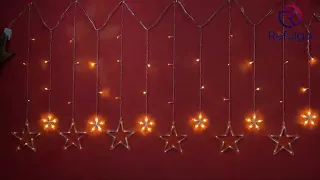 12 Stars LED Curtain String Lights Window Curtain Lights for Decoration for Christmas, Wedding