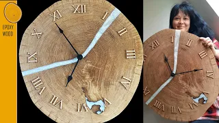 Resin and Wood Clock. It's HUGE! 😲