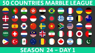 50 Countries Marble Race League Season 24 Day 1/10 Marble Race in Algodoo