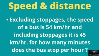 Excluding stoppages, the speed of a bus is 54 km/hr and including stoppages it is 45 km/hr. for....