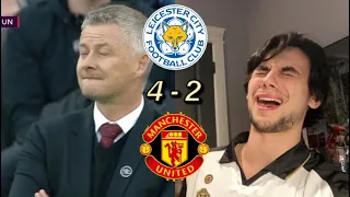 OLE OUT!! Angry MAN UNITED fan reacts to LEICESTER CITY 4-2 MANCHESTER UNITED