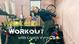 Weekend workout with Coach Vyra💪😅😂🥶 | DiY workout space at Basement |  pinoy in Canada